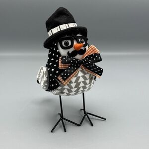 Fall Felt Decorative Bird Hobby Lobby Home Table Accents Black Top Hat Gray 8"T